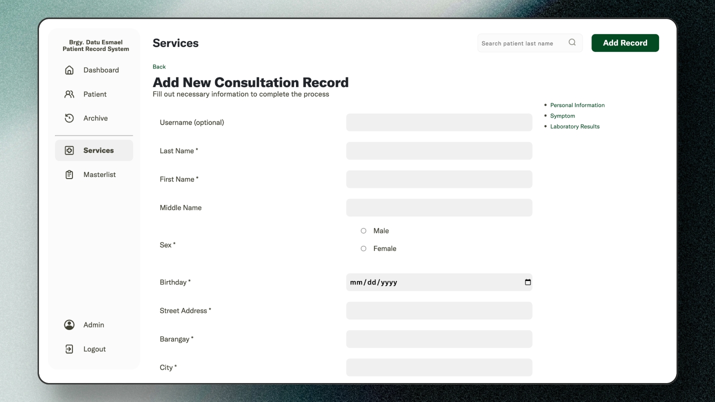 Add New Consultation