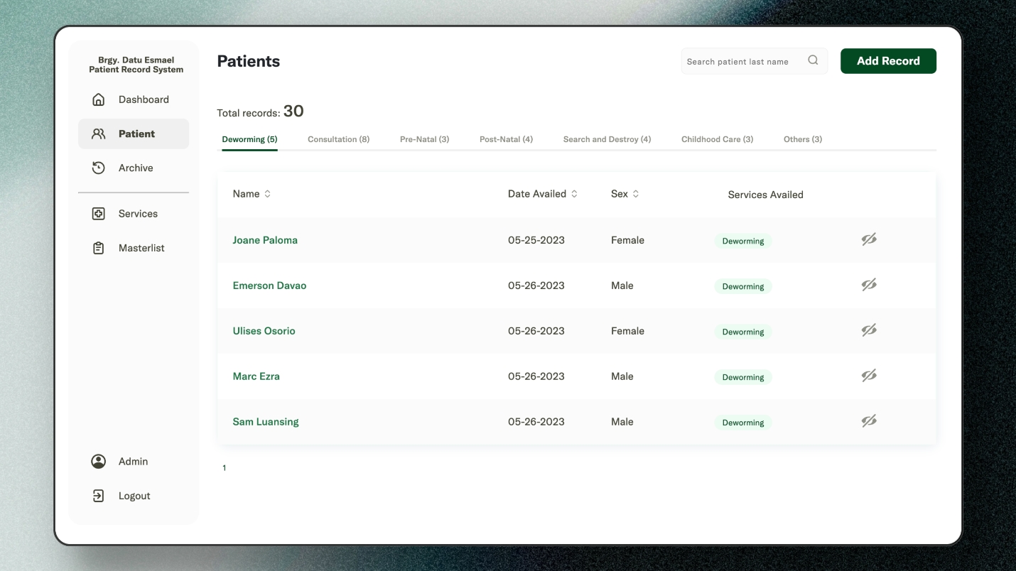 Patients List